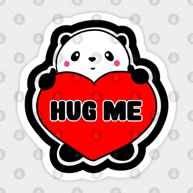 Hug Me - Cute Panda Sticker by Band of The Pand